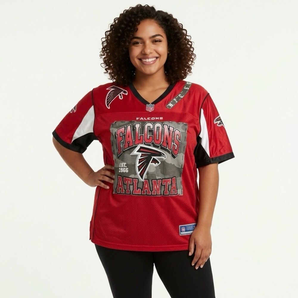 ATLANTA FALCONS Upcycled NFL Jersey Women’s Size Large NEW